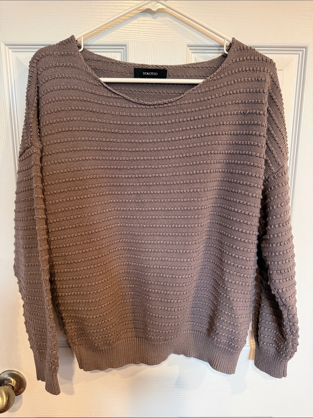 Dokotoo Textured Scoop Neck Sweater